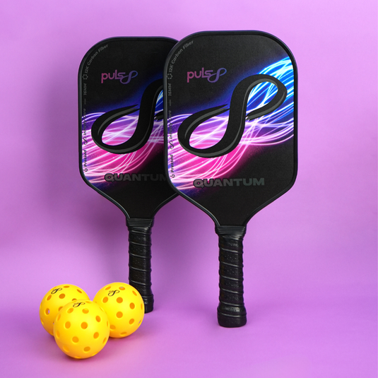 Puls8 Quantum 12K Carbon Pickleball Paddle (2 Paddles + 3 Balls)
