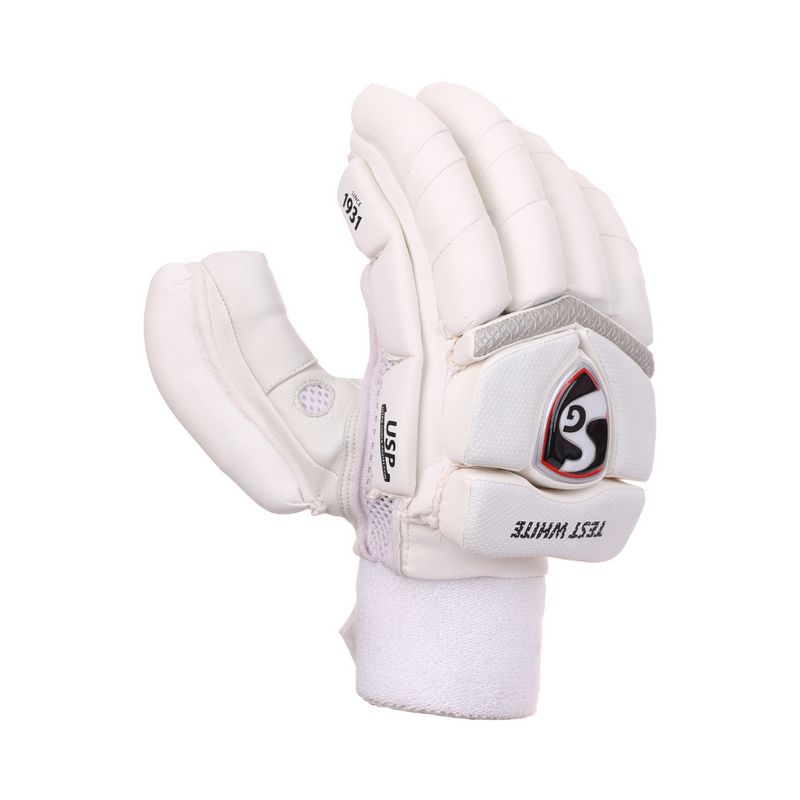 Load image into Gallery viewer, SG Test White Cricket Batting Gloves Back Image