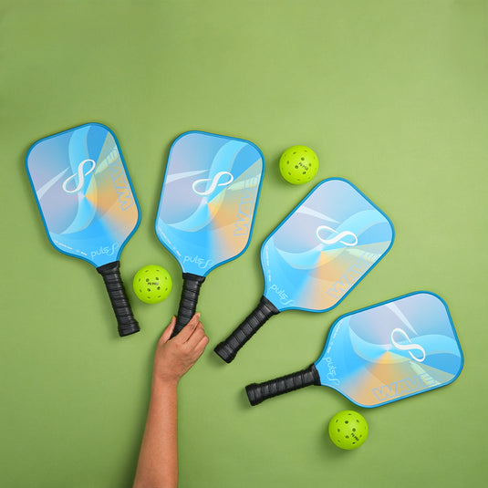 Puls8 Wave V2 Complete Pickleball Paddle Set (Four Paddles + Balls)