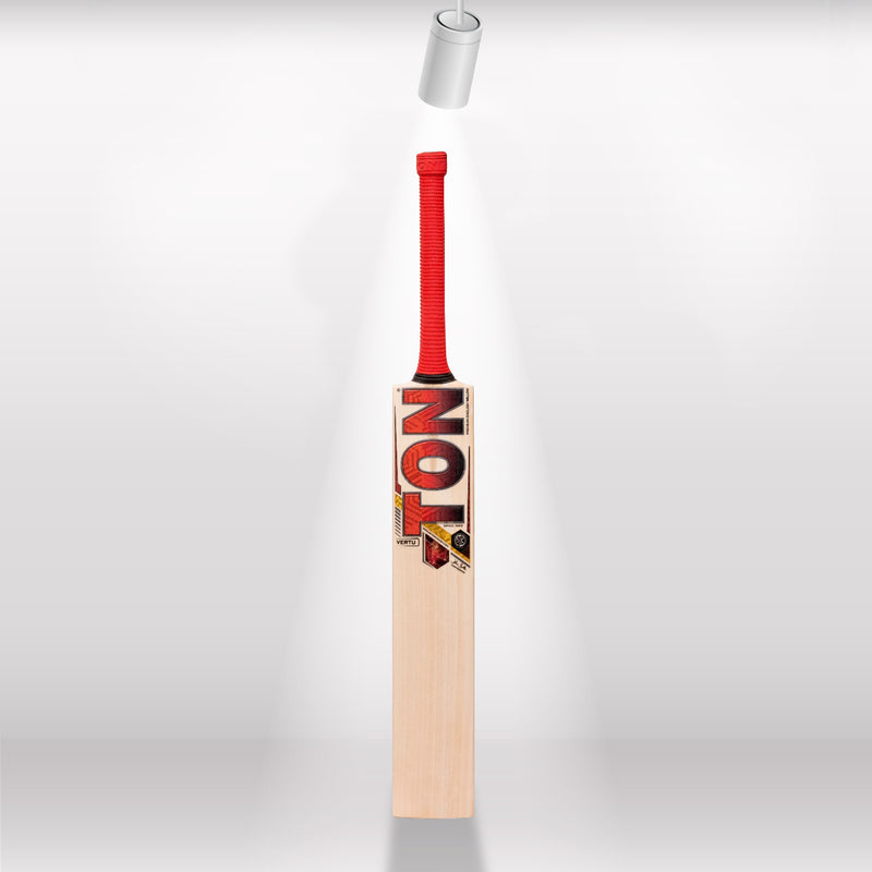 Load image into Gallery viewer, SS Ton Vertu English Willow Cricket Bat Front View Bat With White Background Spot Light