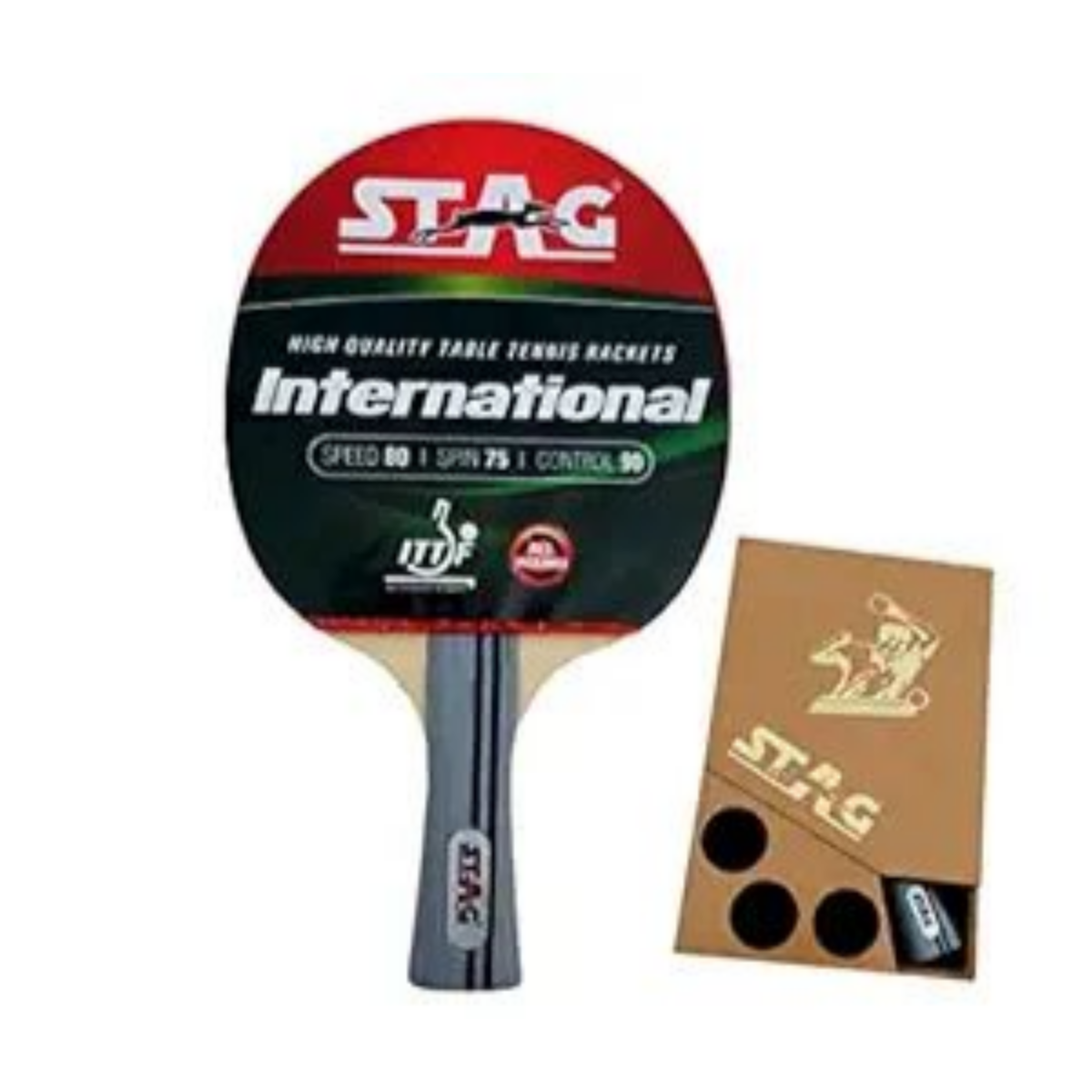 Stag International Table Tennis Bat(With Cover)