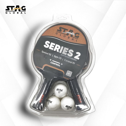 Stag Global Series 2 Table Tennis Bat (2 Bats 3 Balls)