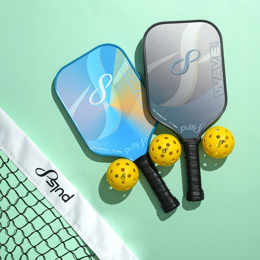 Puls8 Wave V2 Complete Pickleball Paddle Set (2 Paddles + Balls + Net)