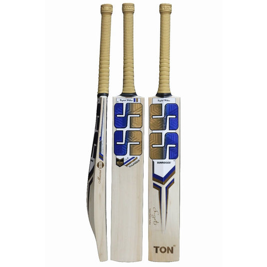 SS Sky Thunder English Willow Cricket Bat In White And Blue Color