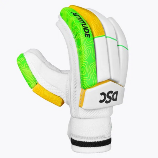 DSC Attitude Grn/Ylw 2024 Cricket Batting Gloves
