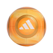 Orange soccer ball with Adidas logo on a white background