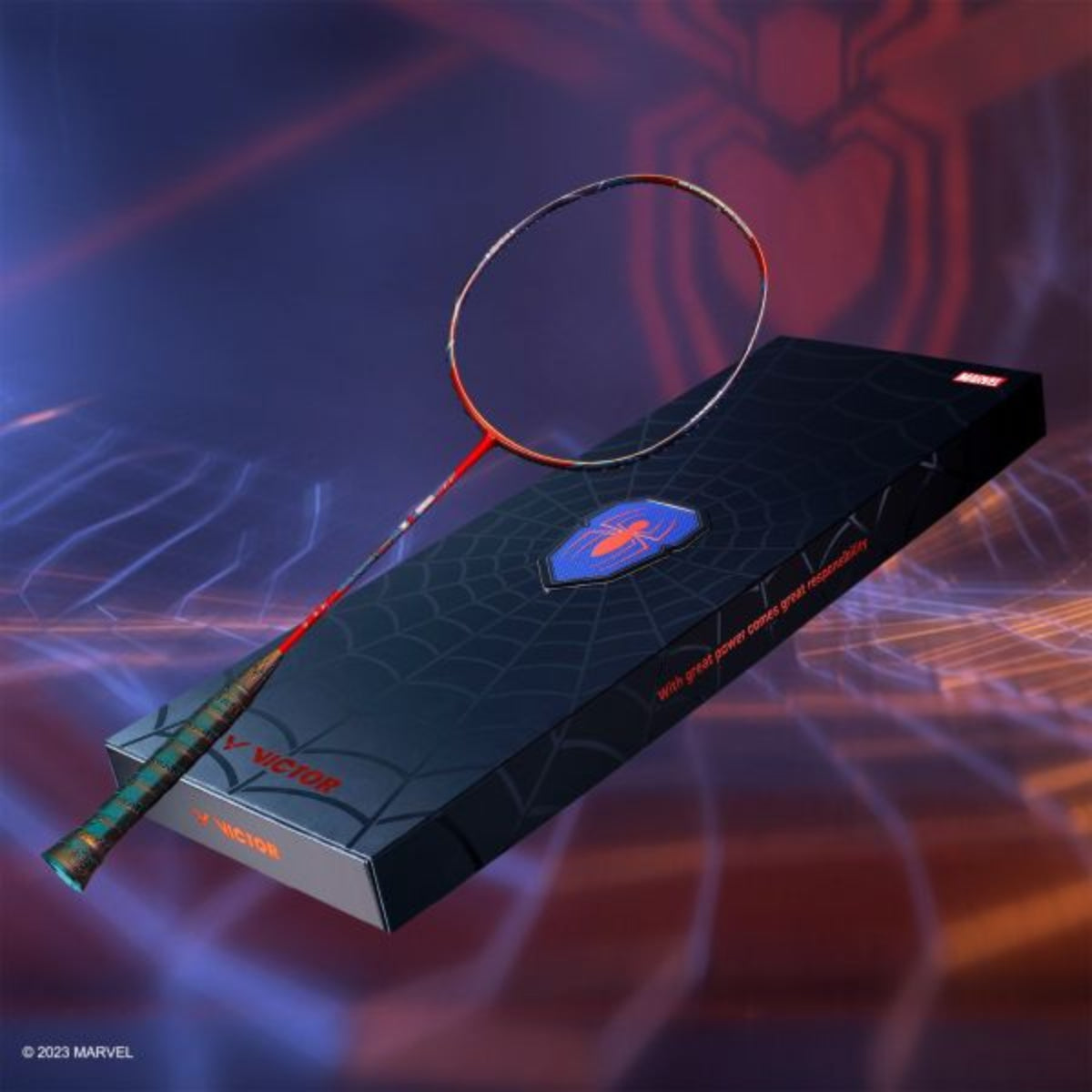 VICTOR SPIDER-MAN Unstrung Auraspeed Badminton (Unstrung)Racket (W/H Gift Box Set)
