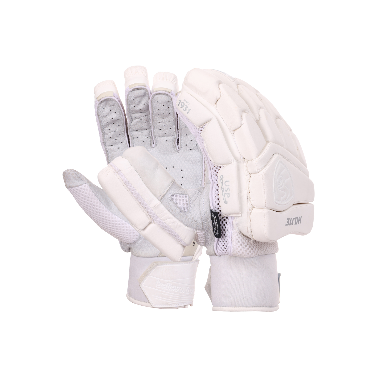 SG Hilite White Batting Gloves