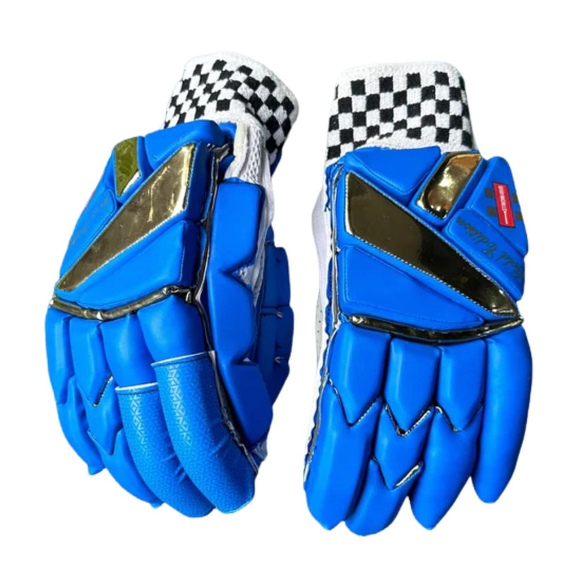 Load image into Gallery viewer, Gray-Nicolls Gold Edition Blue Batting Gloves

