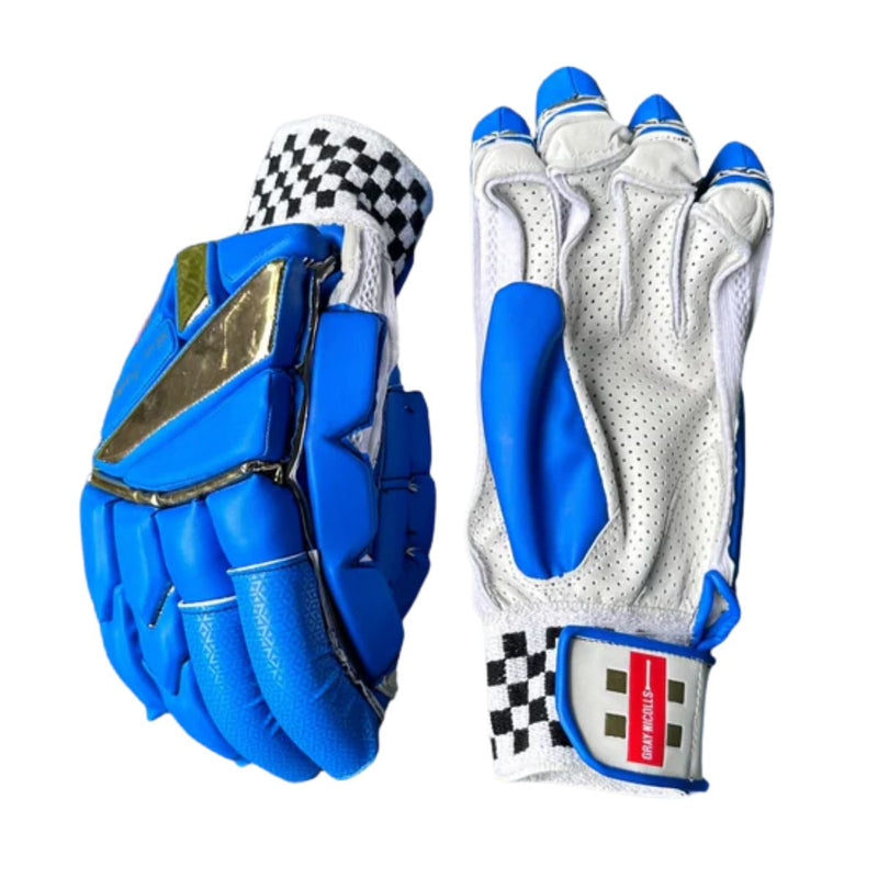 Load image into Gallery viewer, Gray-Nicolls Gold Edition Blue Batting Gloves
