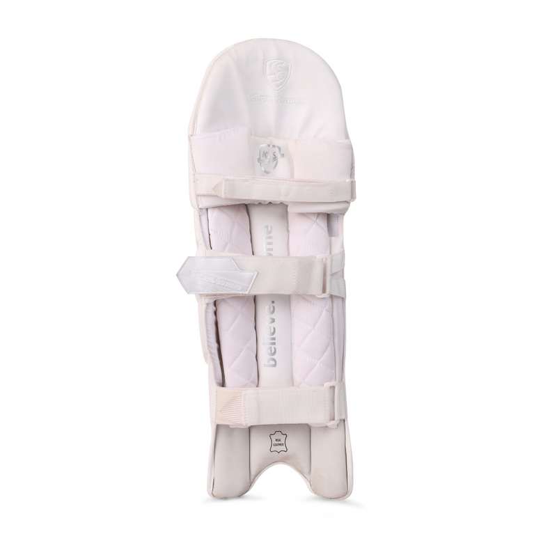 Load image into Gallery viewer, SG Hilite White Cricket Batting Pads 3 straps
