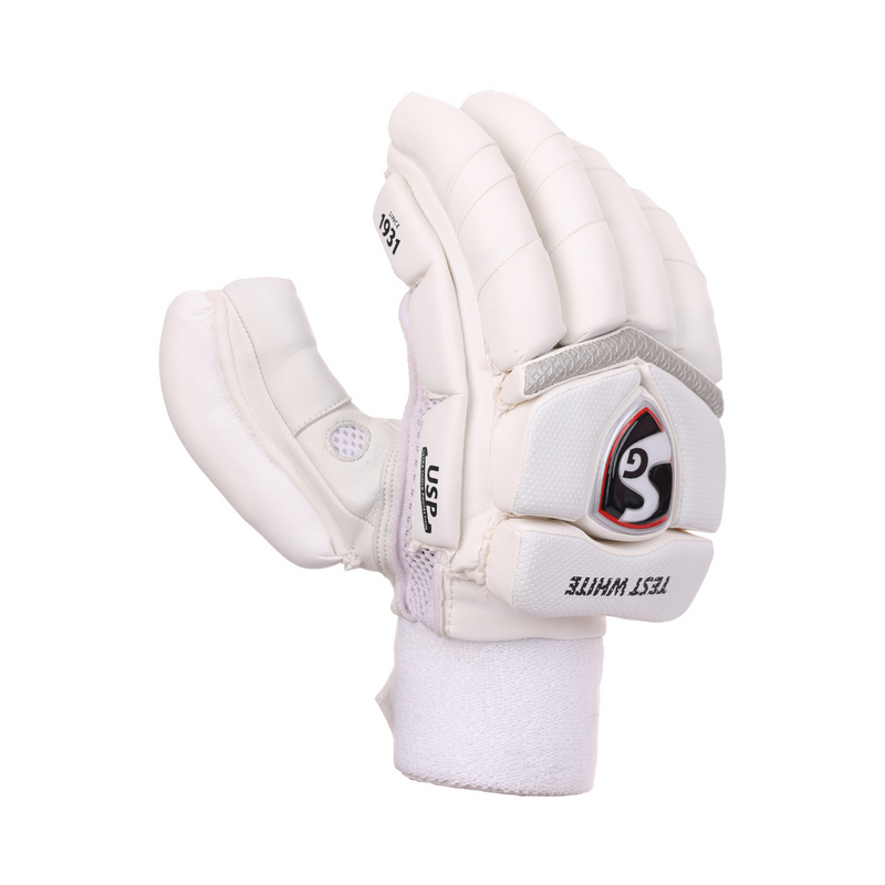 Load image into Gallery viewer, SG Test White Cricket Batting Gloves Back Image
