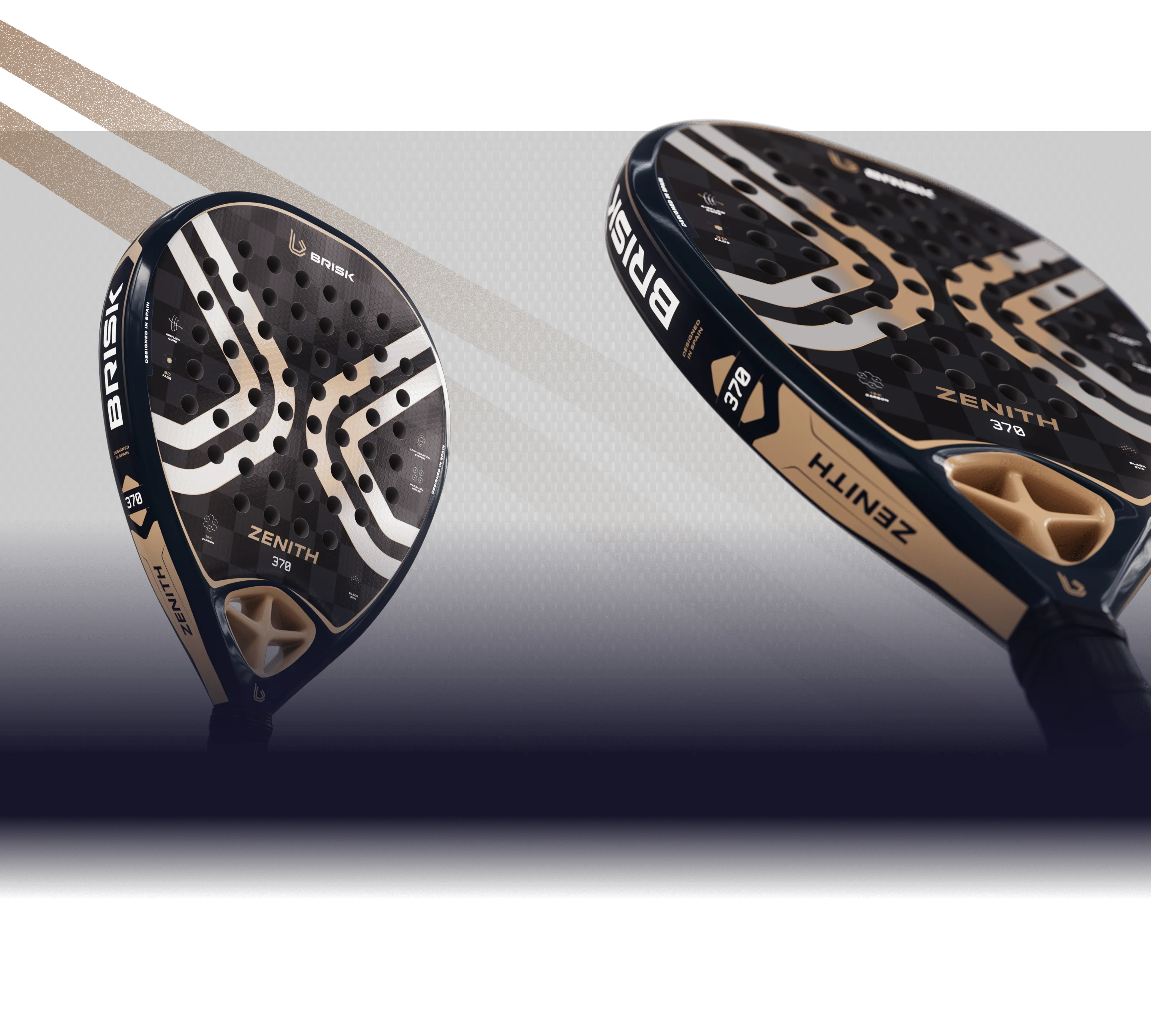 Brisk Zenith 370 Gms Padel Racquet (Designed in Spain) full view