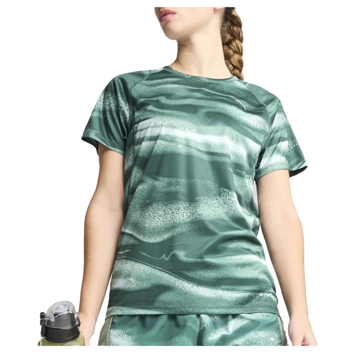 Puma Run Velocity All Over Print Crew Neck Short Sleeve T-Shirt