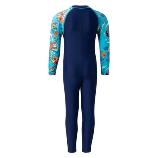 Speedo Colorblock Printed All In One Suit Swimming Costume