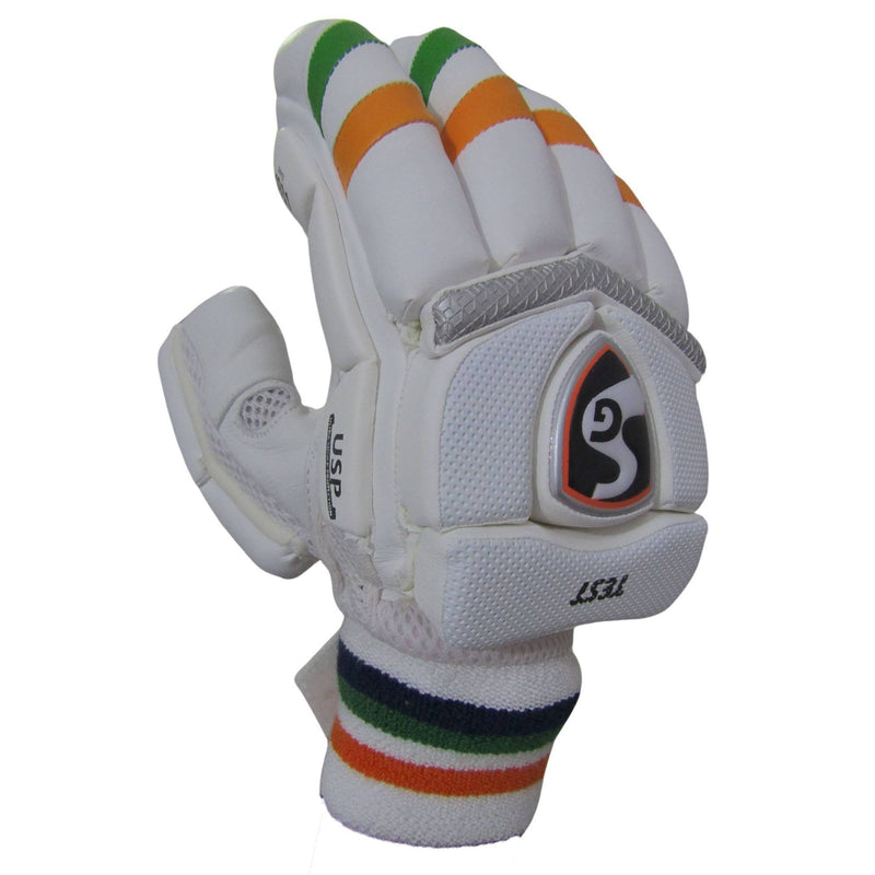 Load image into Gallery viewer, SG Test India Cricket Batting Gloves Back View
