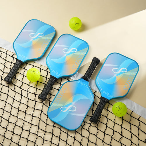 Puls8 Wave V2 Complete Pickleball Paddle Set (Four Paddles + Balls + Net)