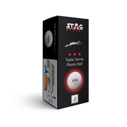 Stag Global 3 Star Plastic Table Tennis Ball