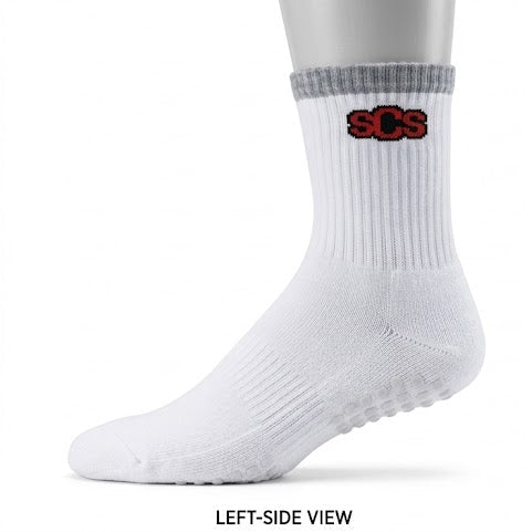 SCS Full Terry Crew Grip Running Socks