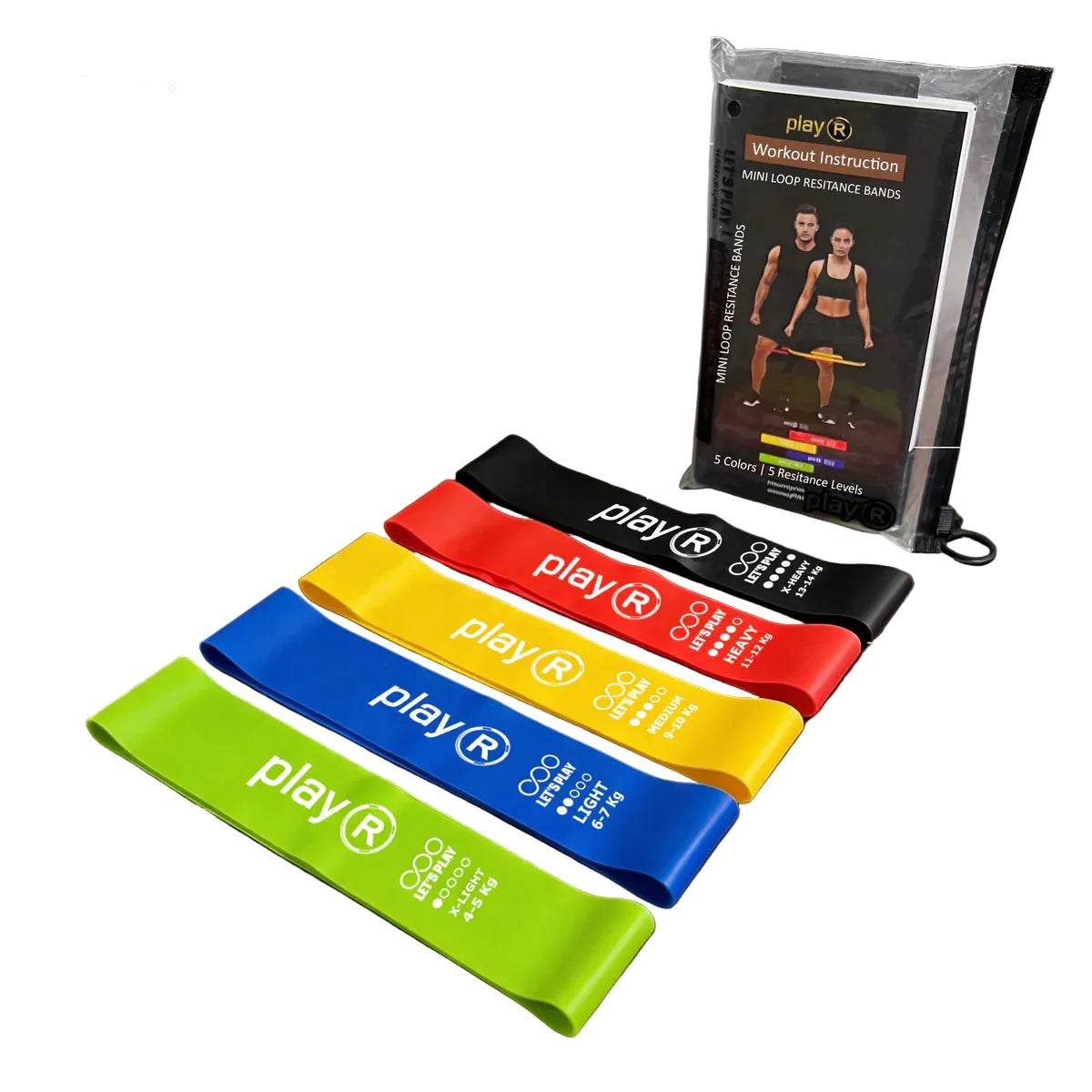 Play R Mini Loop Resistance Bands Set of 5 colors