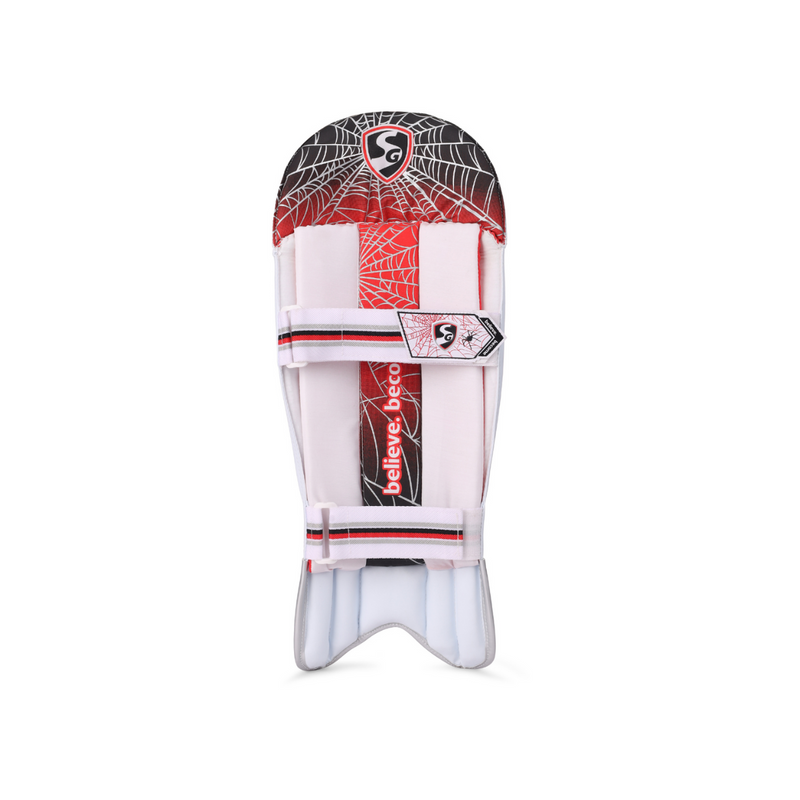 Load image into Gallery viewer, SG Club Wicket Keeping Pads In White And Red Color
