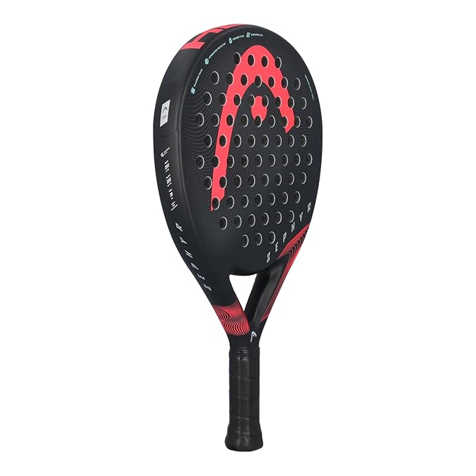 Load image into Gallery viewer, Head Zephyr 2023 Padel Racquet red back view
