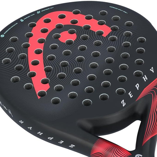 Head Zephyr 2023 Padel Racquet red with white background