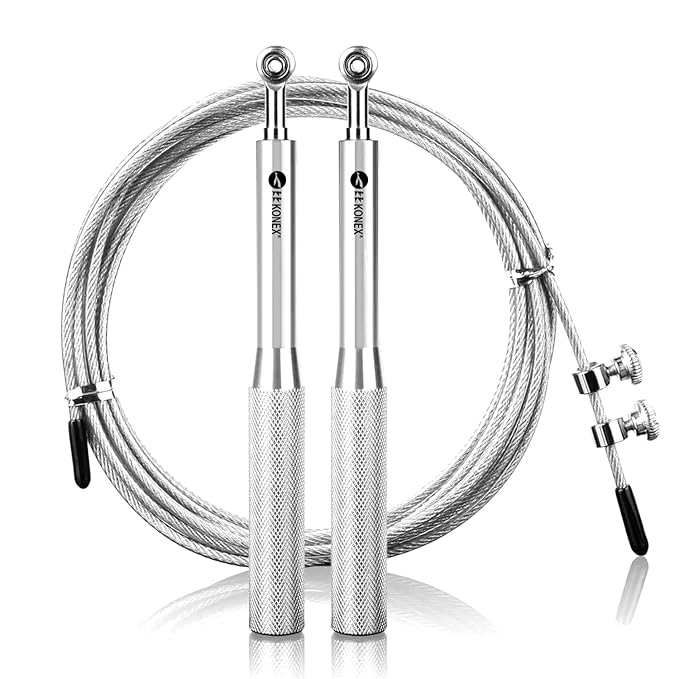 Load image into Gallery viewer, Konex Adjustable Steel Wire Skipping Jump Rope
