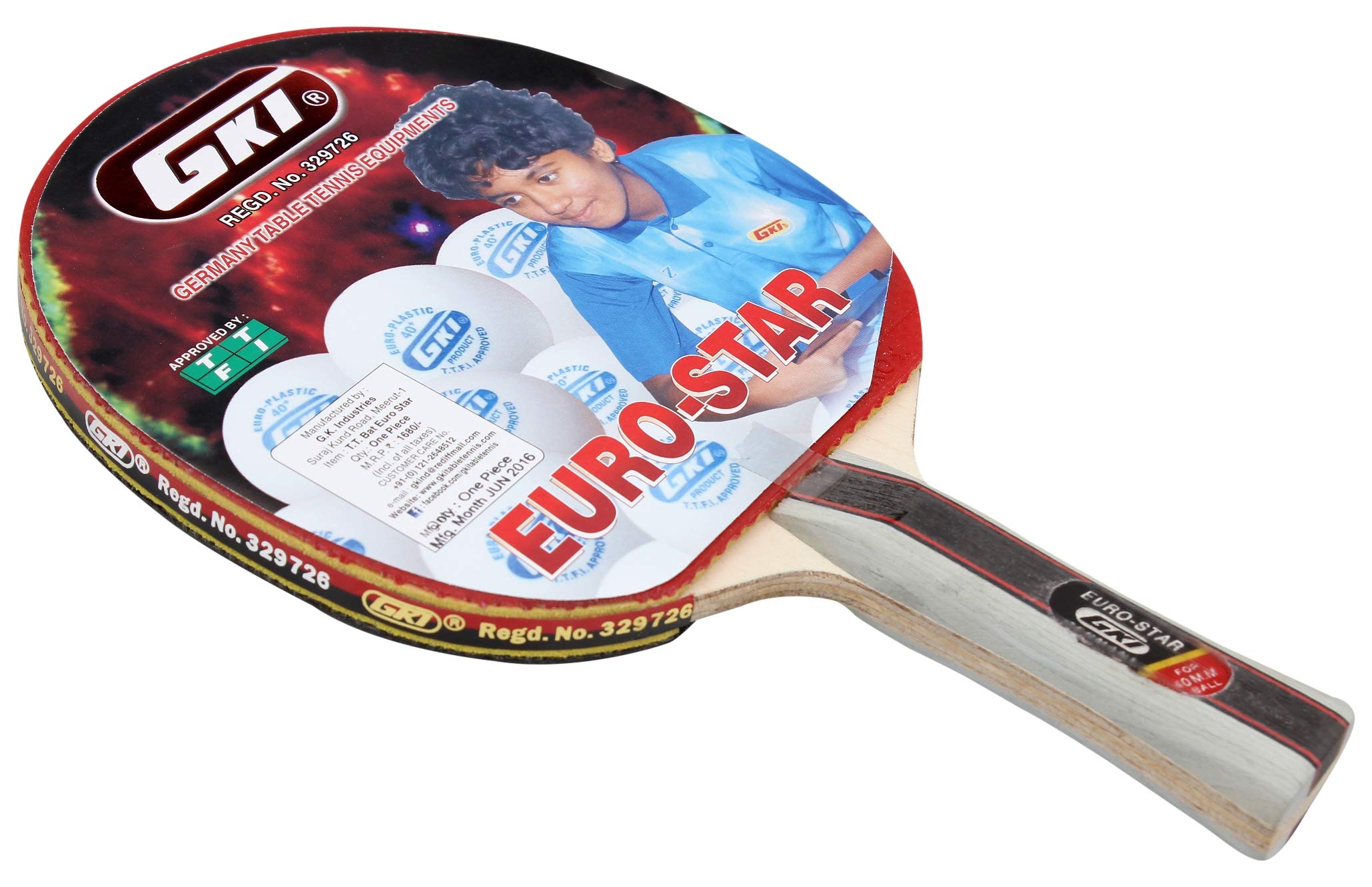 GKI Euro Star Table Tennis Bat with Cover