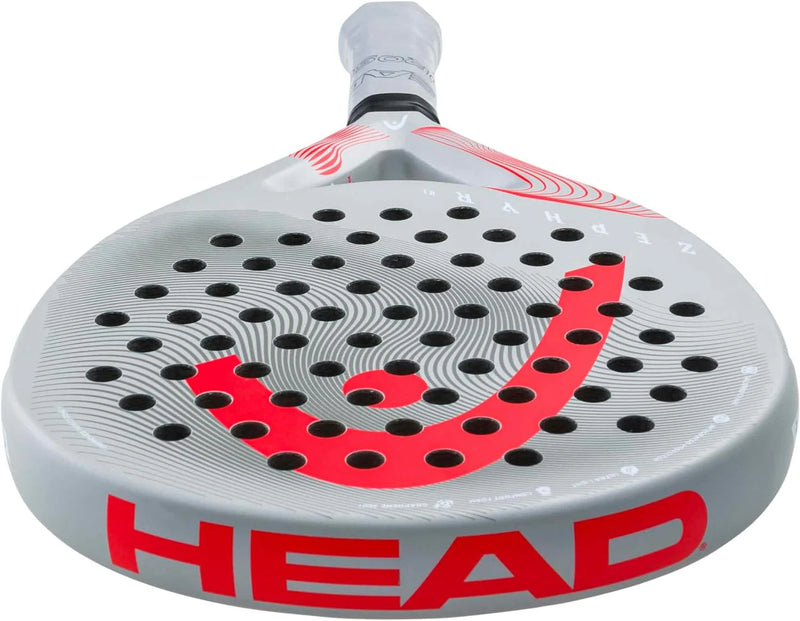 Load image into Gallery viewer, Head Zephyr UL 2023 Padel Racquet white red close view
