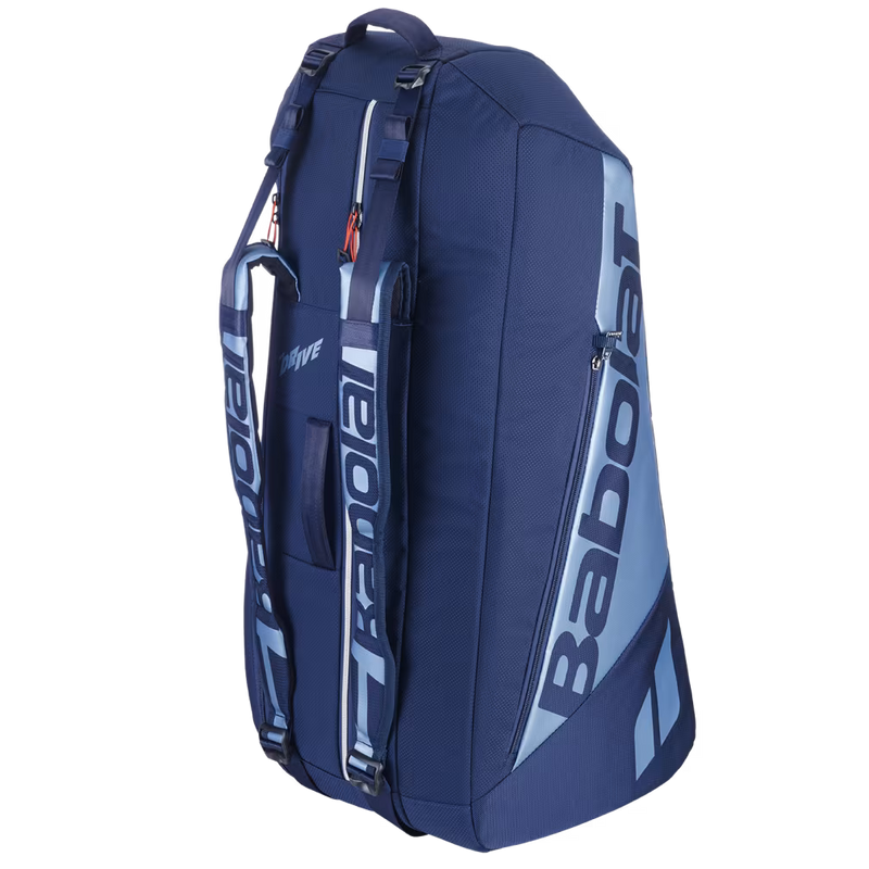 Load image into Gallery viewer, Blue Babolat backpack with branding on a white background
