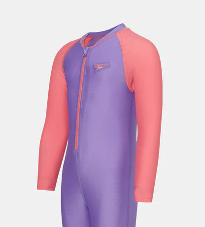Speedo Colorblock All In One Suit Kids Swimwear