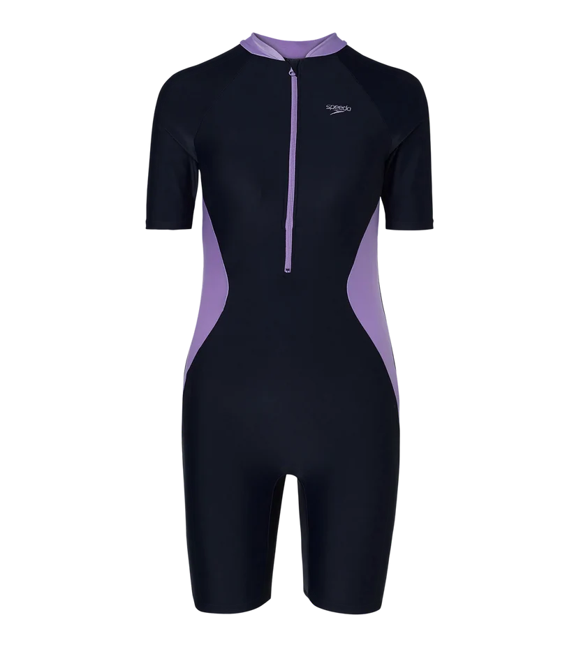 Speedo End Essential Splice Print Closedback Kneesuit Female Swimming Costume
