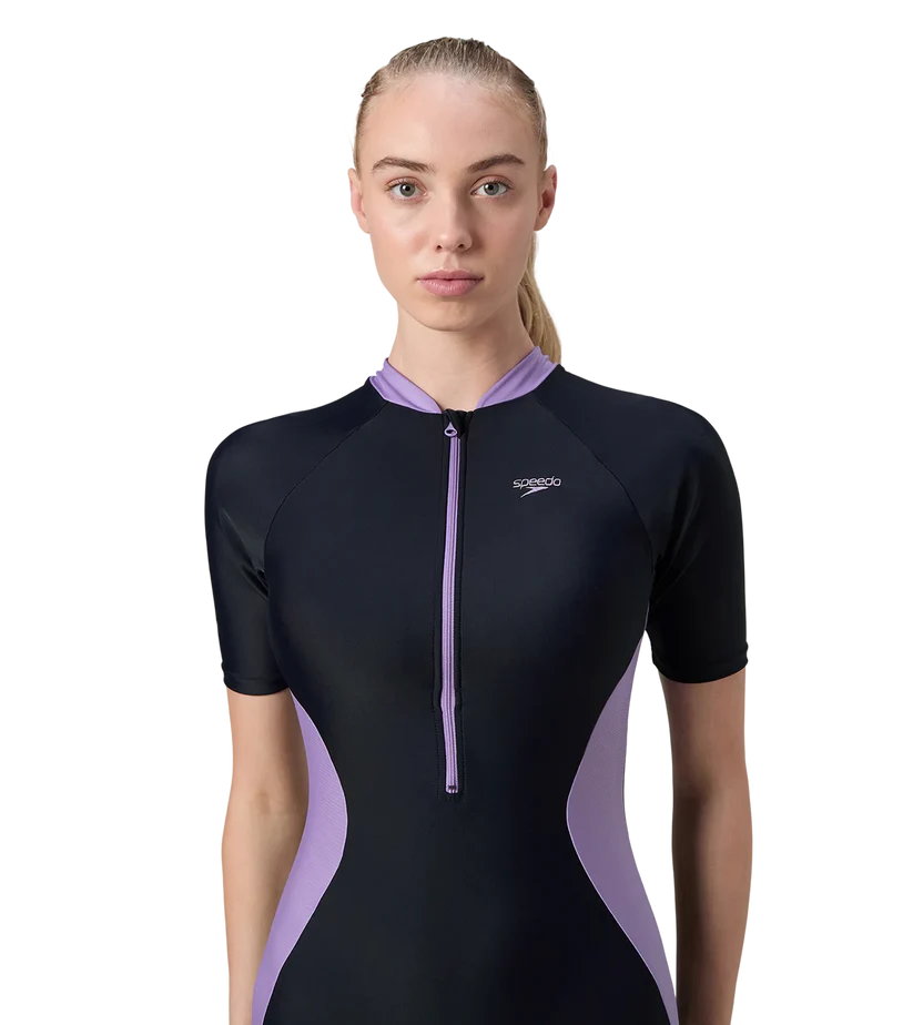 Speedo End Essential Splice Print Closedback Kneesuit Female Swimming Costume