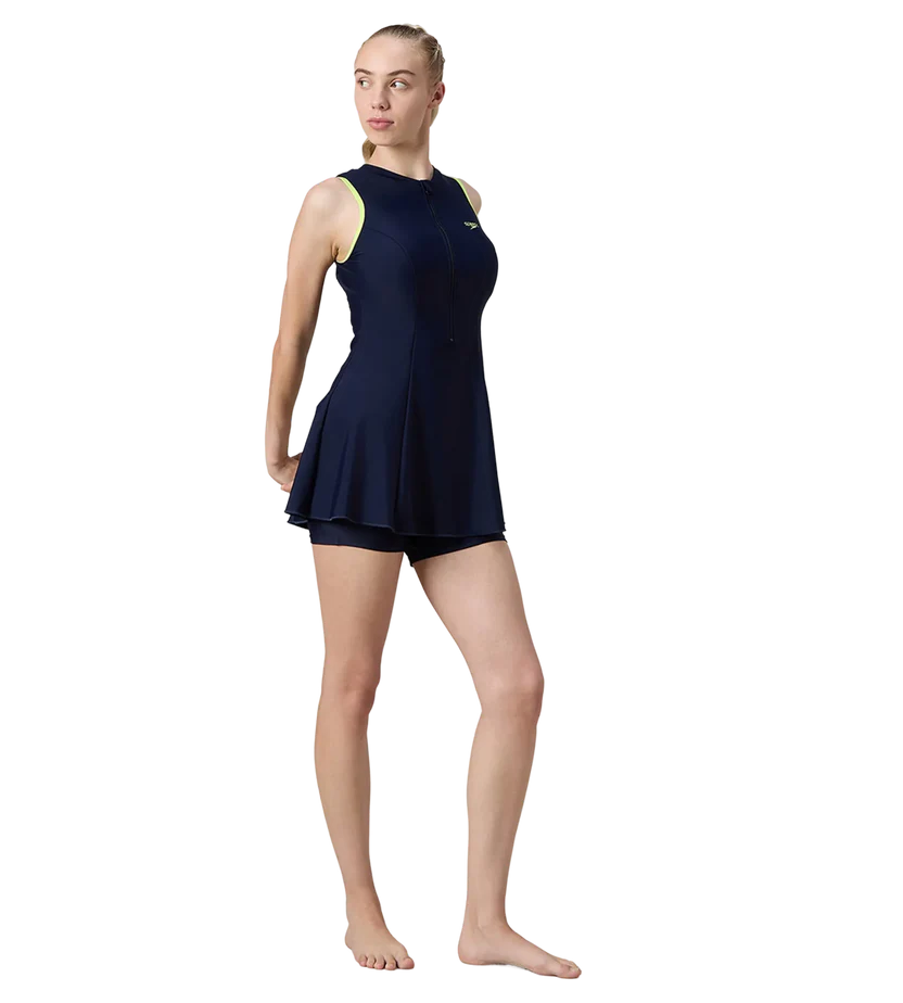 Speedo Closedback Swimdress With Boyleg Female Swimming Costume