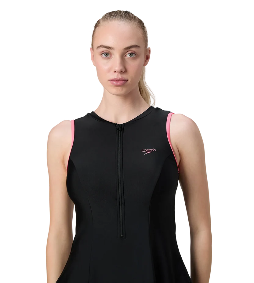 Speedo Closedback Swimdress With Boyleg Female Swimming Costume