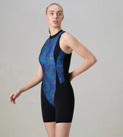 Speedo Printed Higneck Legsuit Female Swimwear