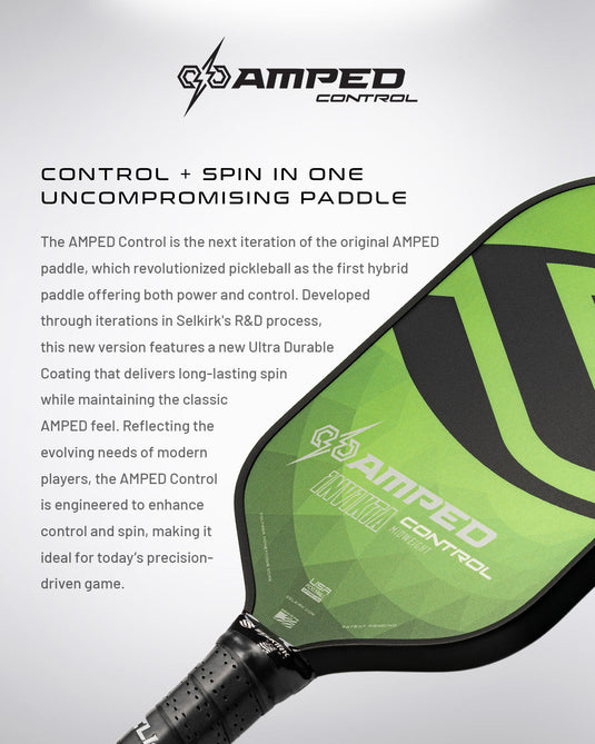 Selkirk Amped Control-S2 Pickleball Paddle text with img