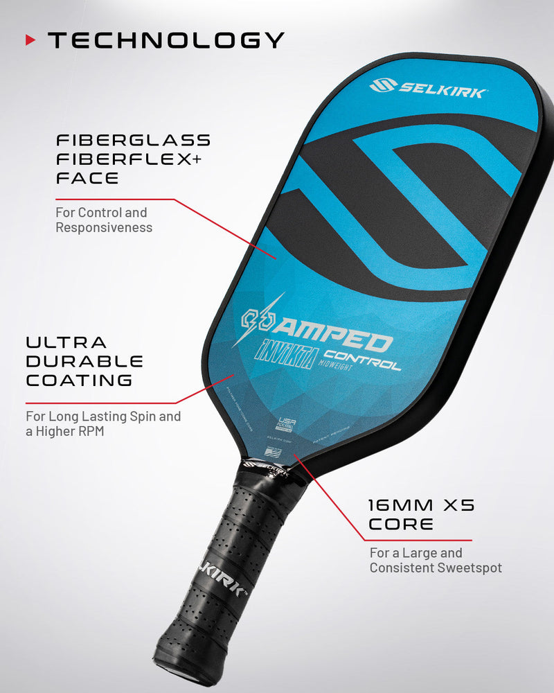 Load image into Gallery viewer, Selkirk Amped Control-S2 Pickleball Paddle blue with features
