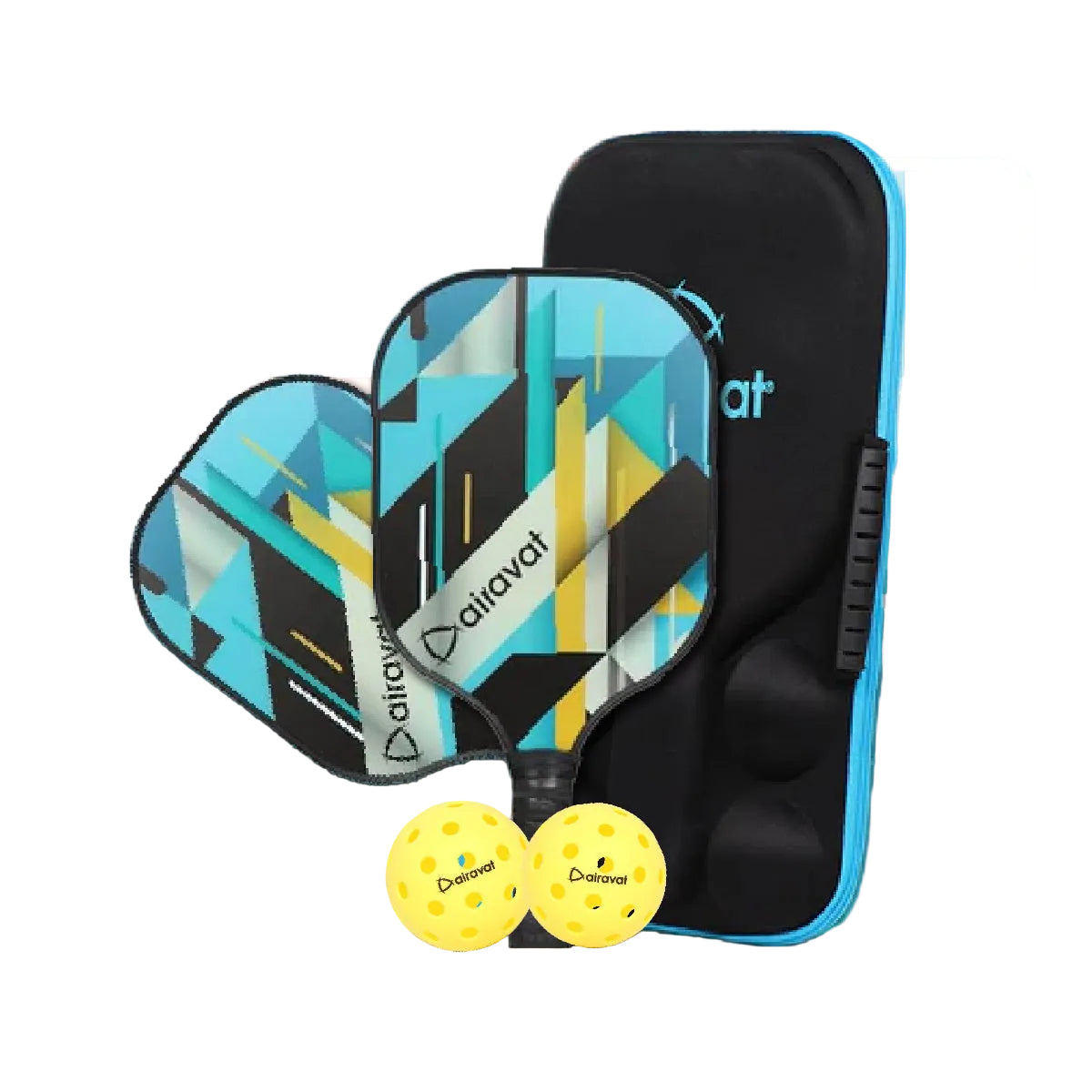 Airavat Bang PickleBall Paddle Set ( 2 Paddles + 2 Balls + 1 Bag /Assorted Colour) front