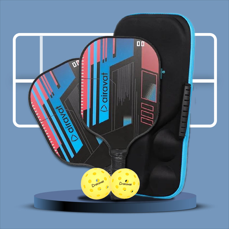 Load image into Gallery viewer, Airavat Bang PickleBall Paddle Set ( 2 Paddles + 2 Balls + 1 Bag /Assorted Colour)
