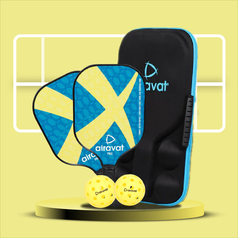 Load image into Gallery viewer, Airavat Prix Pickleball Paddle Set (2 Paddles + 2 Balls + 1 Bag/Assorted Colour)
