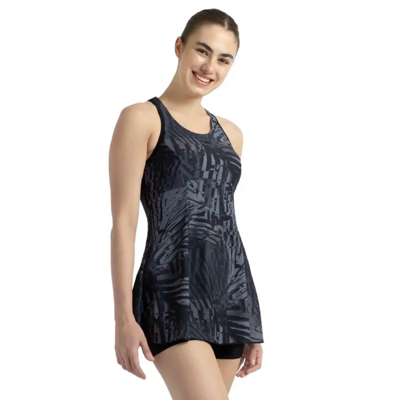 Load image into Gallery viewer, Speedo Allover Printed Swimdress With Boyleg Female Swimming Costume
