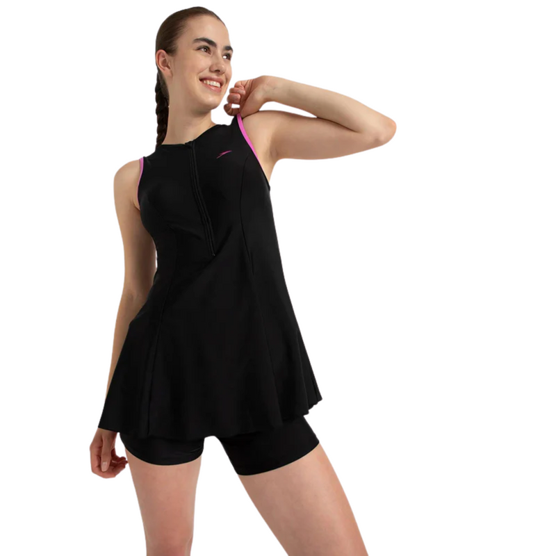 Load image into Gallery viewer, Speedo Closedback Swimdress With Boyleg Female Swimming Costume

