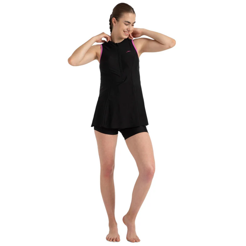 Load image into Gallery viewer, Speedo Closedback Swimdress With Boyleg Female Swimming Costume
