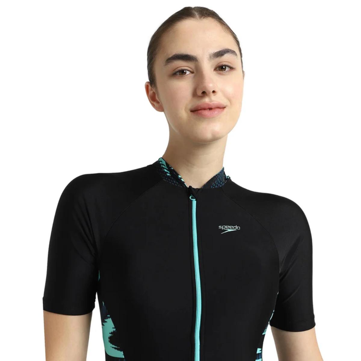 Speedo End Essential Splice Print Closedback Kneesuit Female Swimming Costume