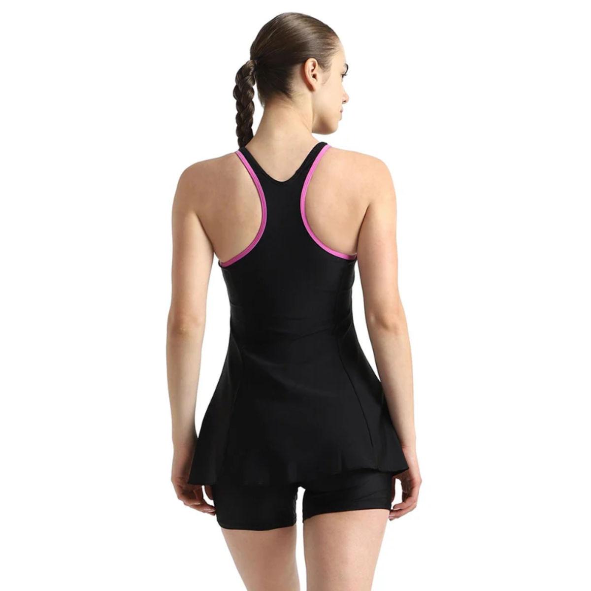 Speedo Solid Racerback Swimdress With Boyleg