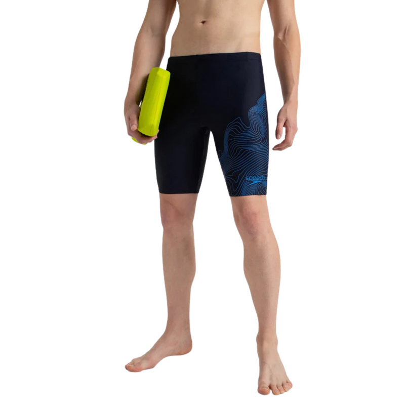 Load image into Gallery viewer, Speedo Tide Print Gala Logo Jammer Male Swimming Costume
