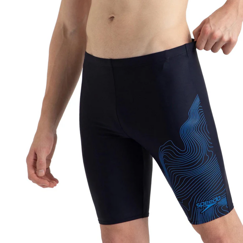 Load image into Gallery viewer, Speedo Tide Print Gala Logo Jammer Male Swimming Costume
