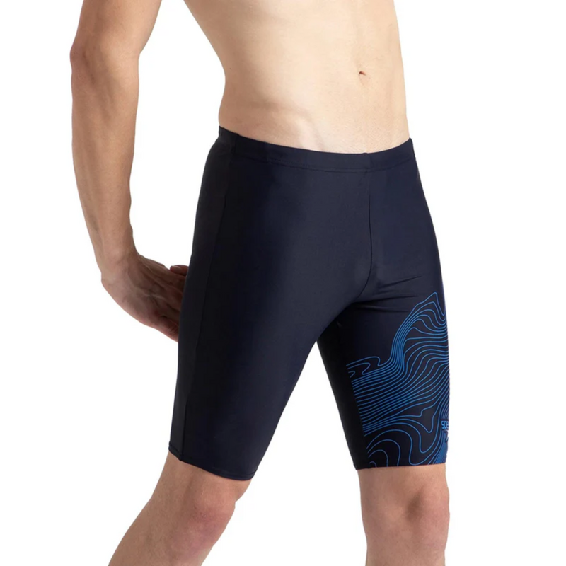 Load image into Gallery viewer, Speedo Tide Print Gala Logo Jammer Male Swimming Costume
